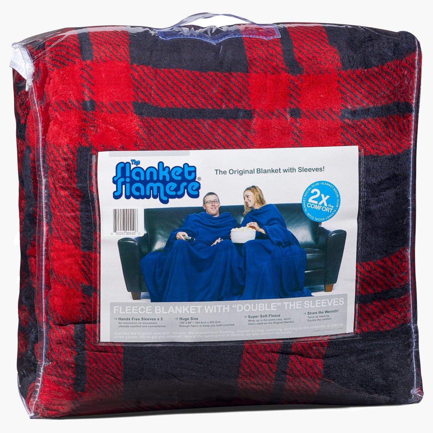 Slanket Siamese - The Original Blanket with Sleeves packaging which comes in a zip poly bag