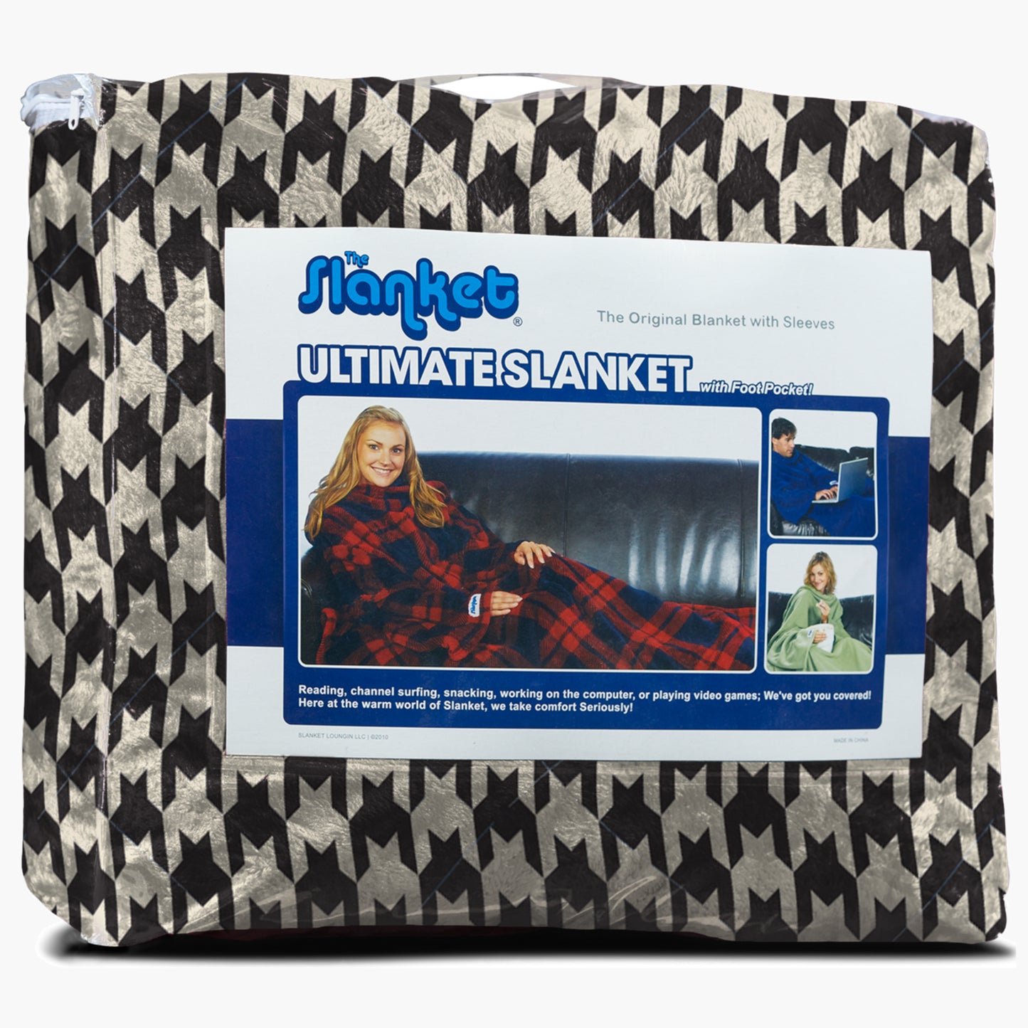 Slanket - The Original Blanket with Sleeves packaging which comes in a zip poly bag