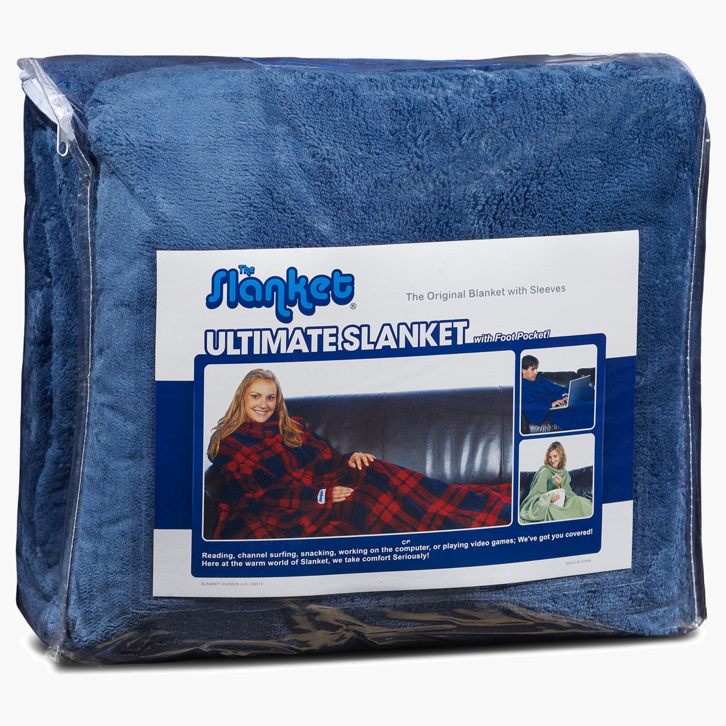 Slanket - The Original Blanket with Sleeves packaging which comes in a zip poly bag