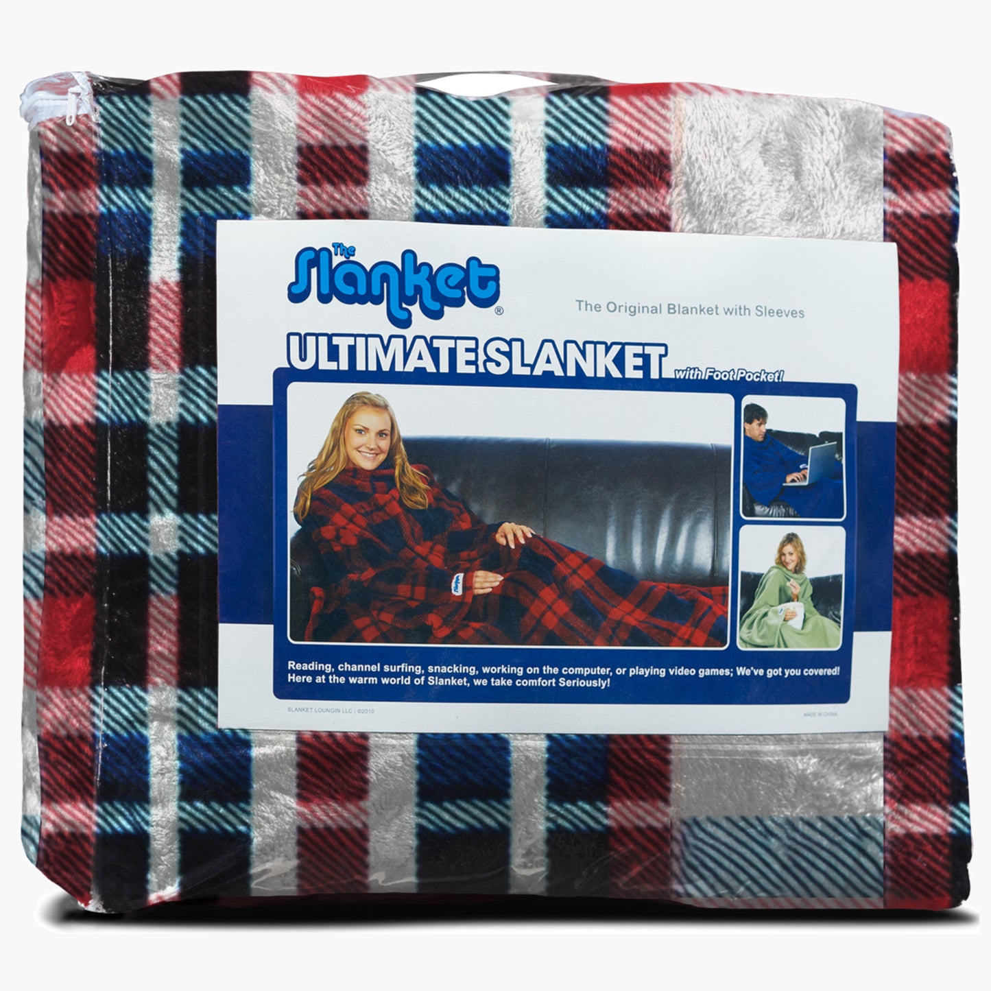 Slanket - The Original Blanket with Sleeves packaging which comes in a zip poly bag