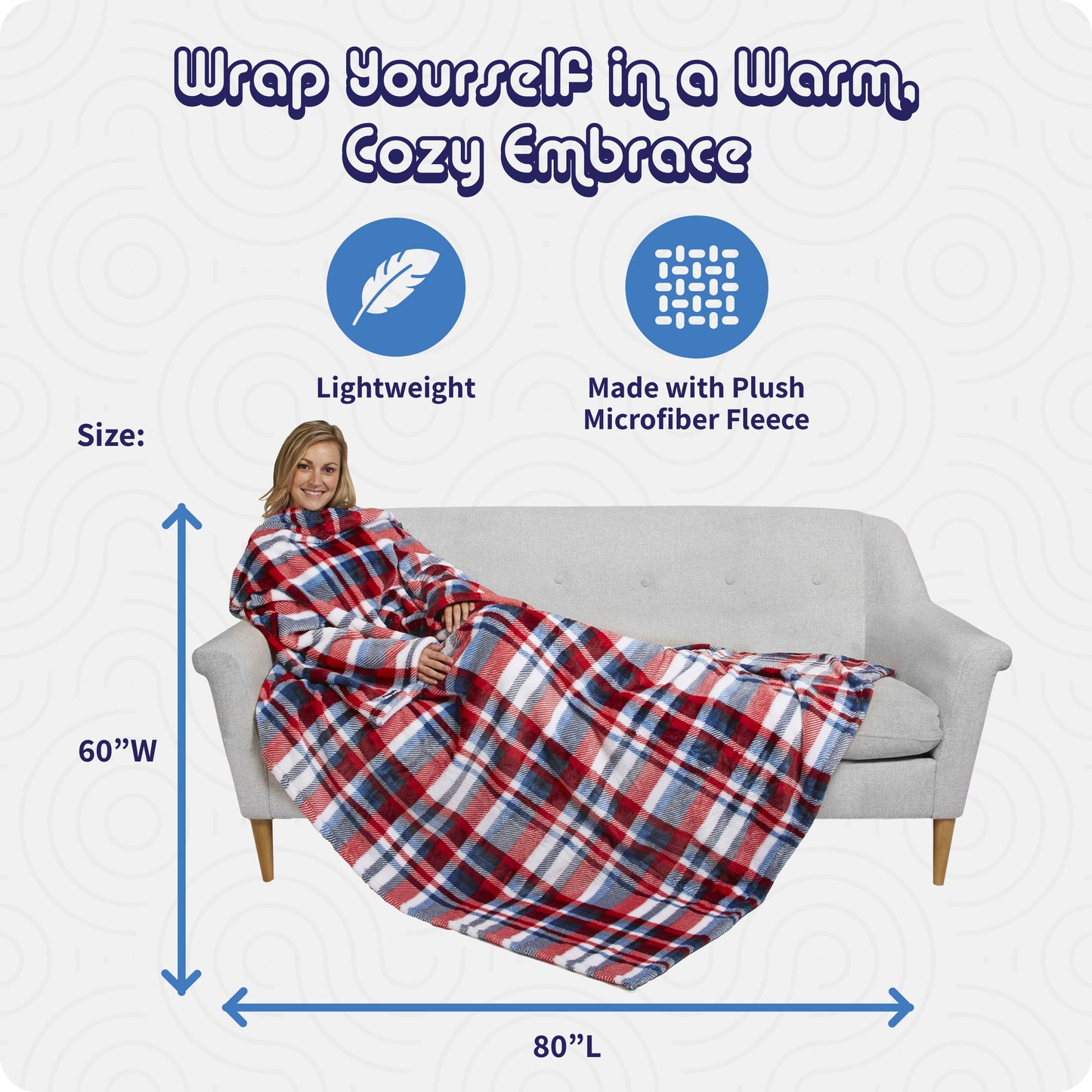 Ultimate Slanket - White Plaid