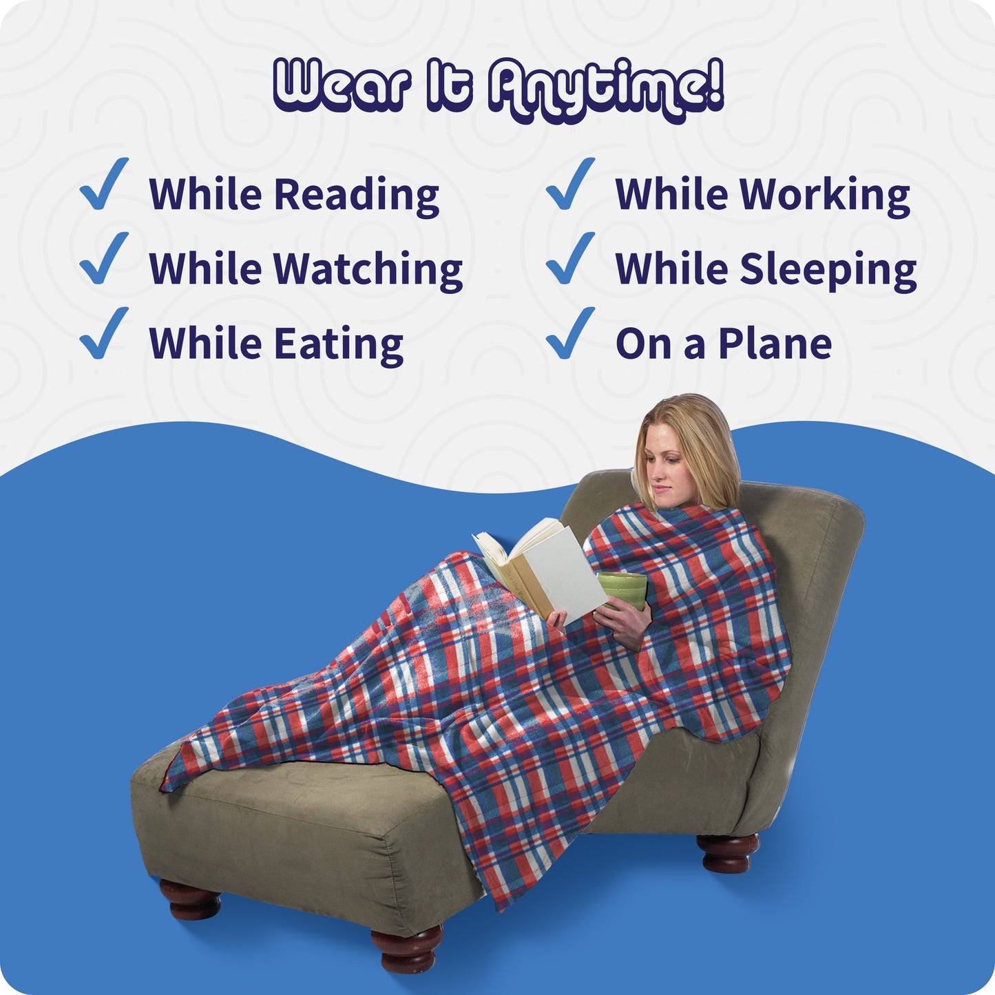 Ultimate Slanket - White Plaid