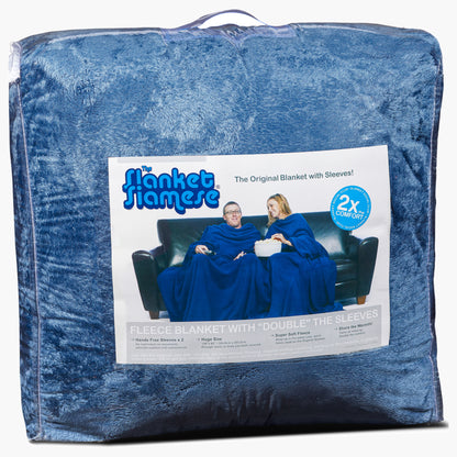 Slanket Siamese - The Original Blanket  with Sleeves packaging which comes in a zip poly bag