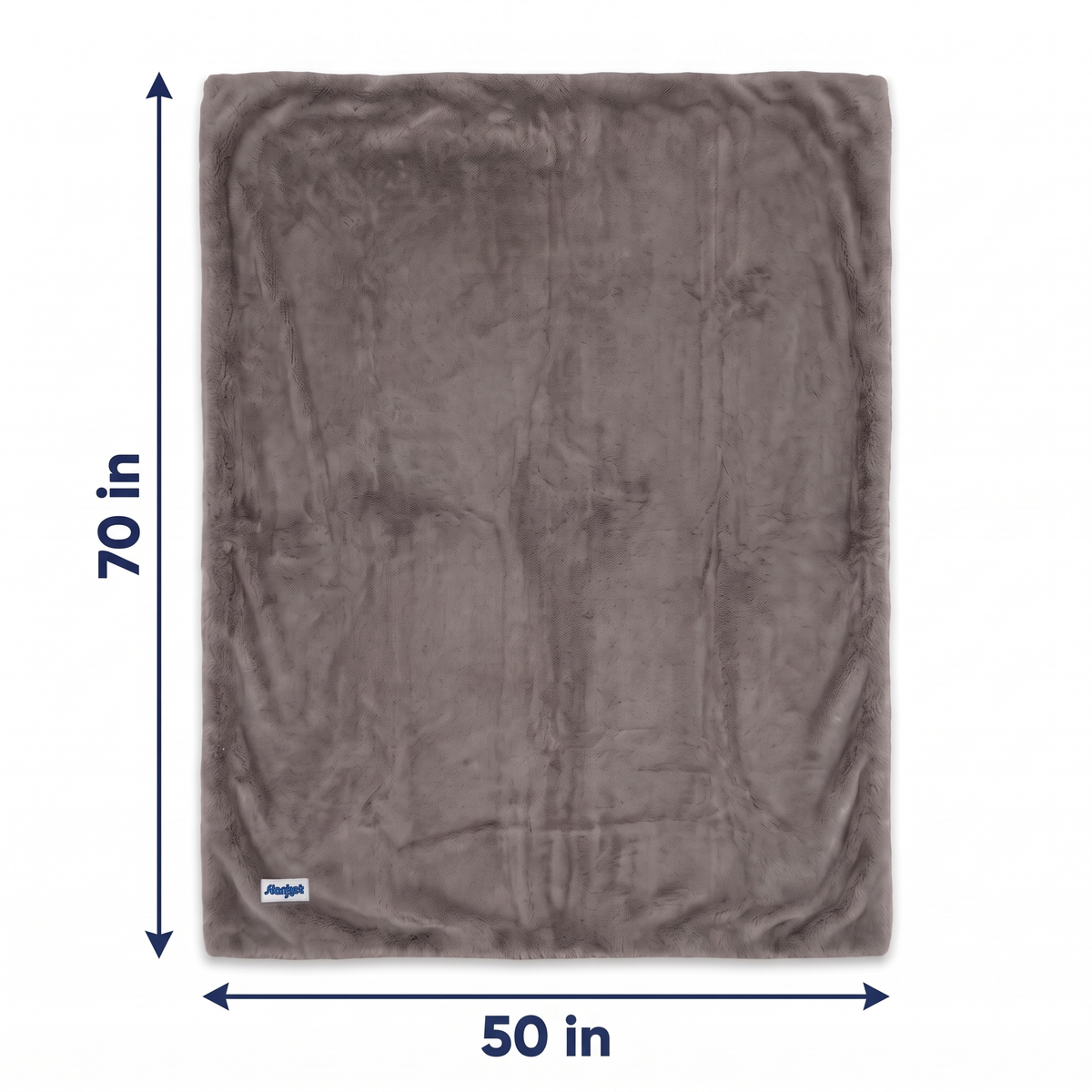 Slanket Rogue in Shadow gray laid flat, measuring 50 by 70 inches