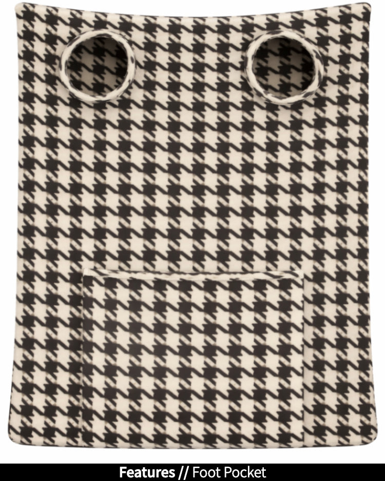 Product Image of the back of Stroller Slanket laid out flat. Showing the sleeve holes and showing the foot pocket