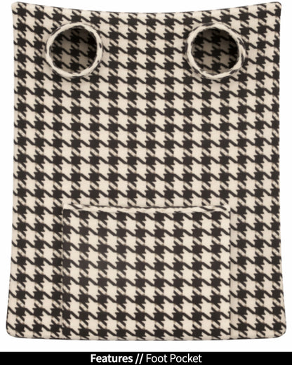 Product Image of the back of Stroller Slanket laid out flat. Showing the sleeve holes and showing the foot pocket