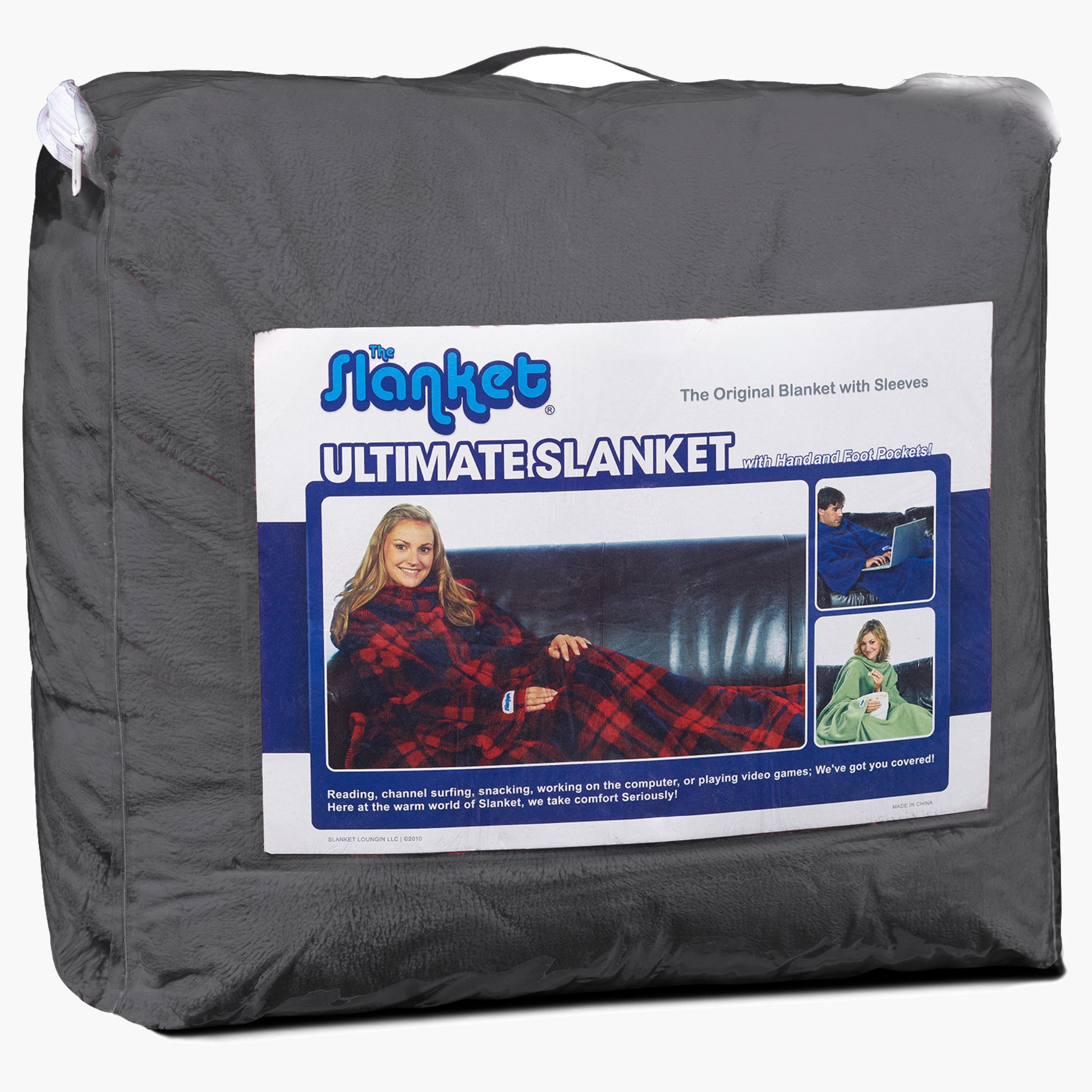 Slanket - The Original Blanket  with Sleeves packaging which comes in a zip poly bag