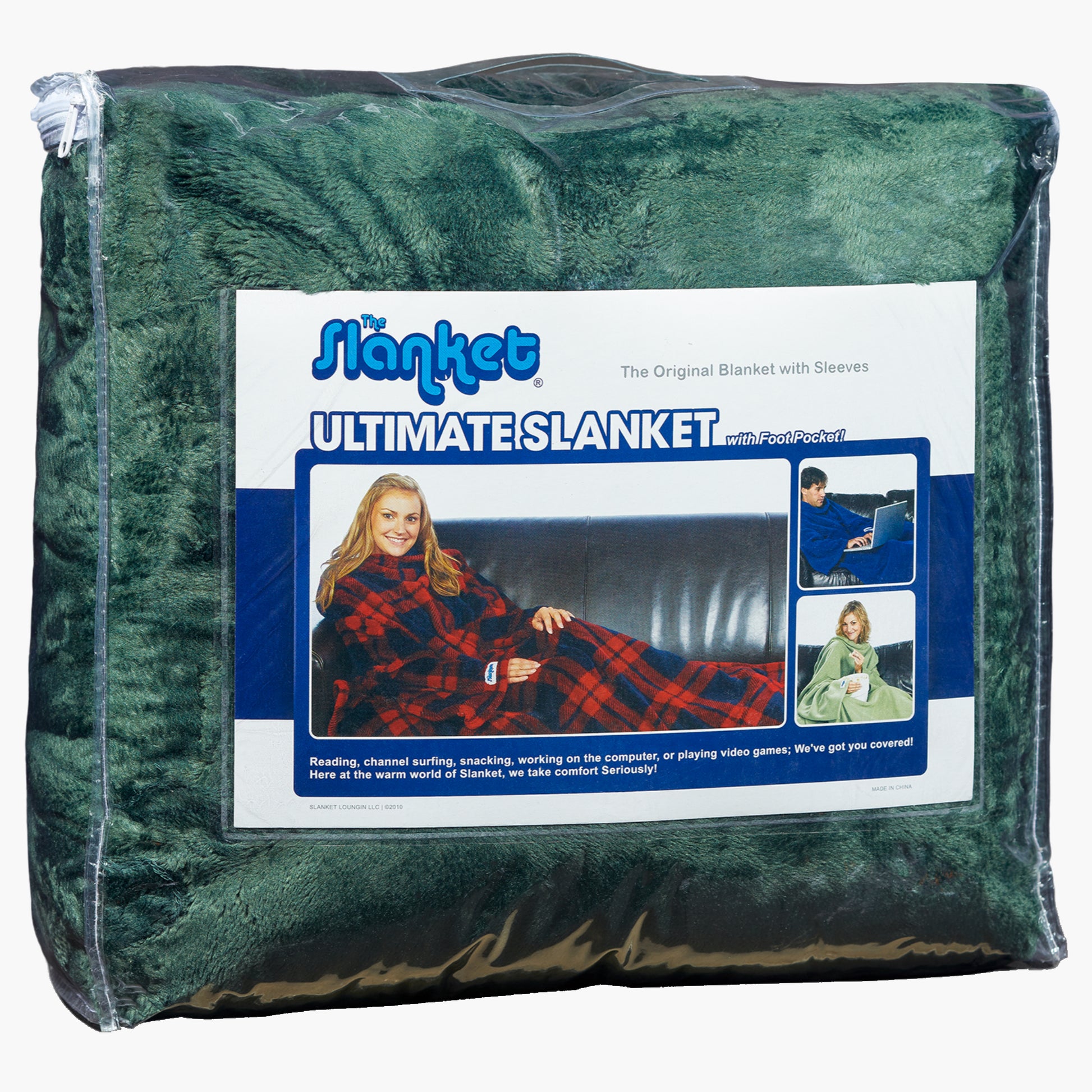 Slanket - The Original Blanket with Sleeves packaging which comes in a zip poly bag
