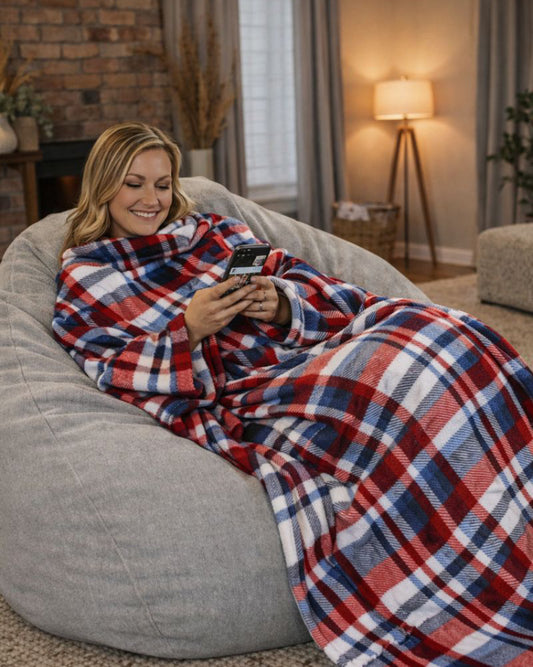 Ultimate Slanket - White Plaid